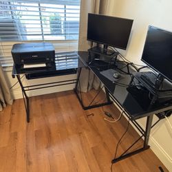 Monitors And Computer Desk (Printer Not Included)!
