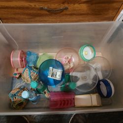 Massive Tub Cage Hamster mice Rat Rodent Cage With Multiple Wheels Hides Water Dispensers And Feeding Trays Hay Food