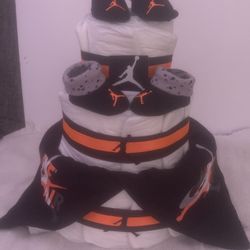 New 3 Tier Jordan Diaper Cake  All New