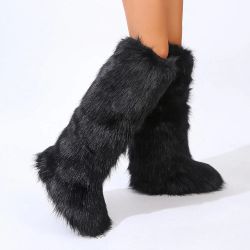 Black Fur Boots