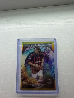 2021-22 Topps Merlin UCL AC Milan Paolo Maldini Ageless Alchemy Gold /50