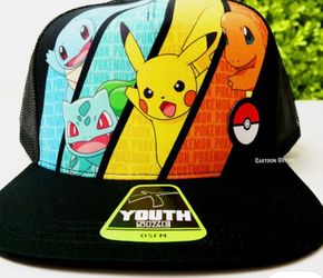 Pokemon Cap Snapback Trucker Hat Pikachu Youth Baseball Hat New
