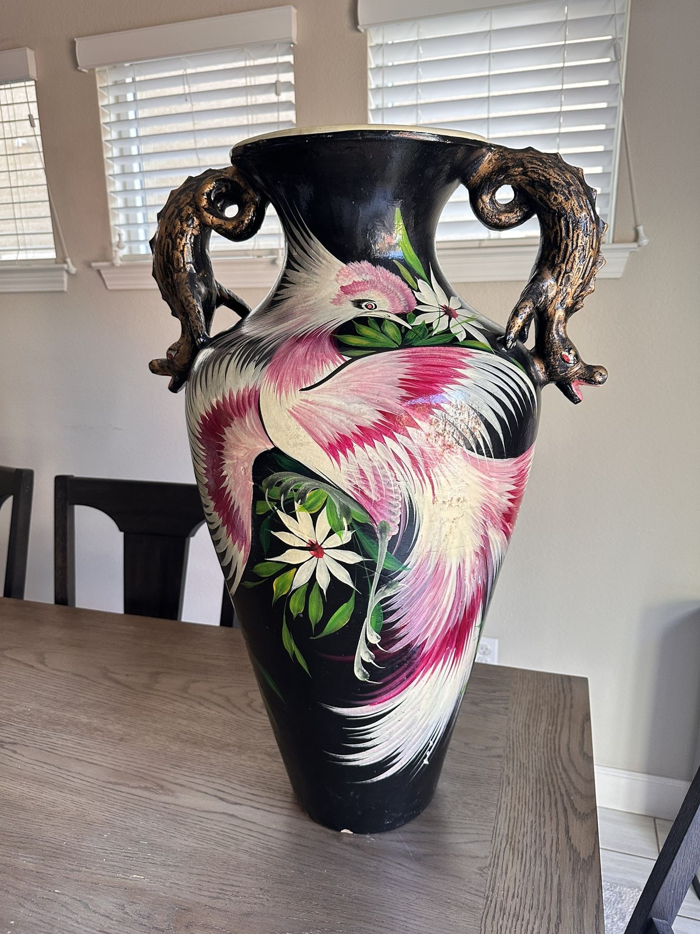 Mexican Bird Of Paradise Ceramic Vase