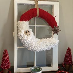 Handmade Half Moon (14inch) Santa Wreath