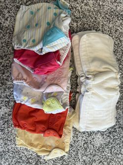 Lot Of Barely Used BumGenius Cloth Diapers And Inserts