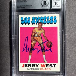 🔥1971 Topps Jerry West signed. Beckett Authenticated "10" Autograph. Negotiable 