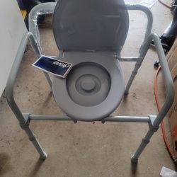 Drive Medical Folding Steel Bedside Commode Chair - Portable 3-in-1 Toilet Solution