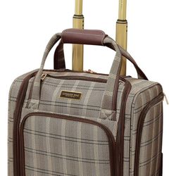 London Fog Brentwood II 15" 2-Wheel Under The Seat Bag, Cappuccino, Carry Inch
