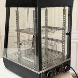 Vevor 3-Tier Commercial Food Warmer Display Case – 60 Qt – Steam Heated – LED Light