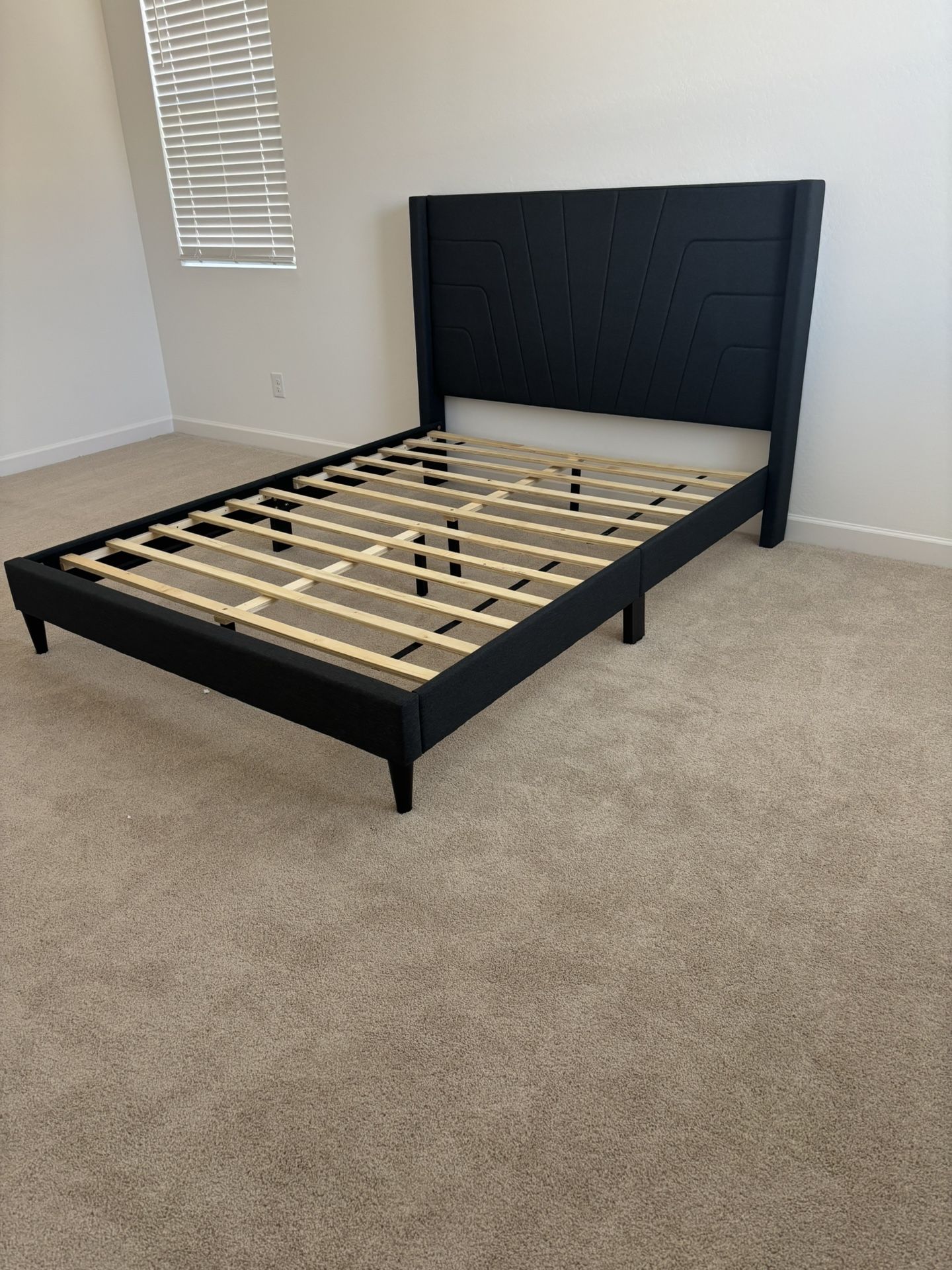 Dark Gray Queen Size Bed Frame 