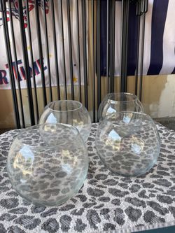 Clear 5” glass fishbowl vases