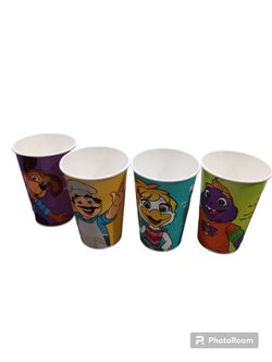 Chuck E. Cheese set of 4 NEW cups

Brand new. Never used. 4" inch tall.