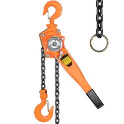 Lever Chain Hoist 3/4 Ton 1650 Lbs Capacity 5 Feet with 2 Heavy Duty Hooks Chain