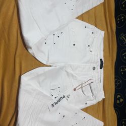 White Purple Jeans 