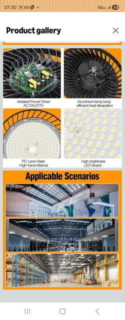 8 Pack LED High Bay Lights 200W, 30000LM 6500K UFO High Bay Led Shop Lights AC100-277V with Plug Industrial Warehouse Workshop Factory Barn Garage Are