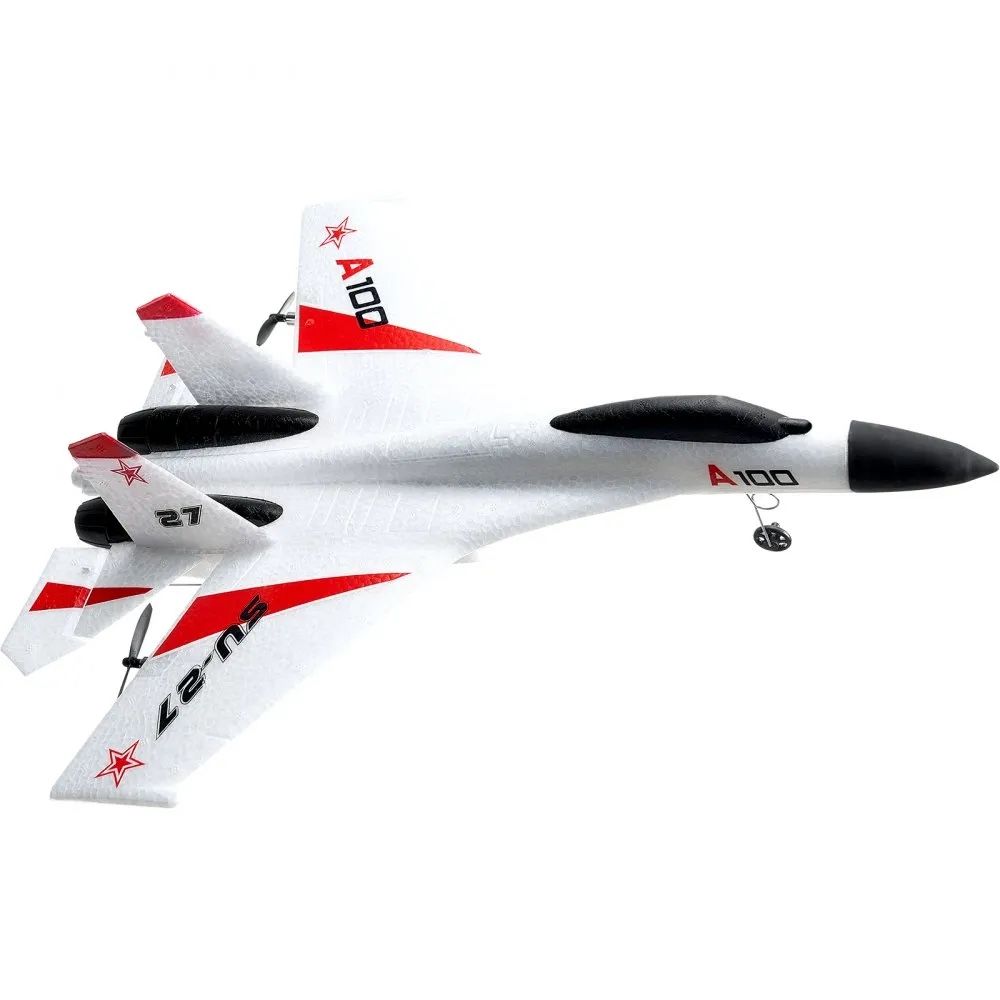 RC Plane, 2.4GHZ 4 Channel Remote Control Airplane with 6-Axis Gyro Stabilizer, Ready to Fly Fighter Aircraft Plane Toy with 2 Batteries, Easy to Fly