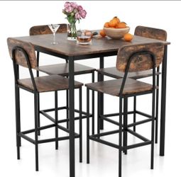 Brand new never used wooden dining table W 4 chairs chairs chusions included