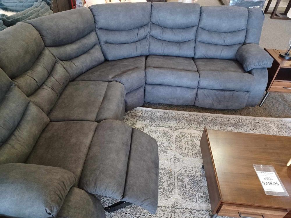 Partymate Gray L Shaped Reclining Sectional Couch /P