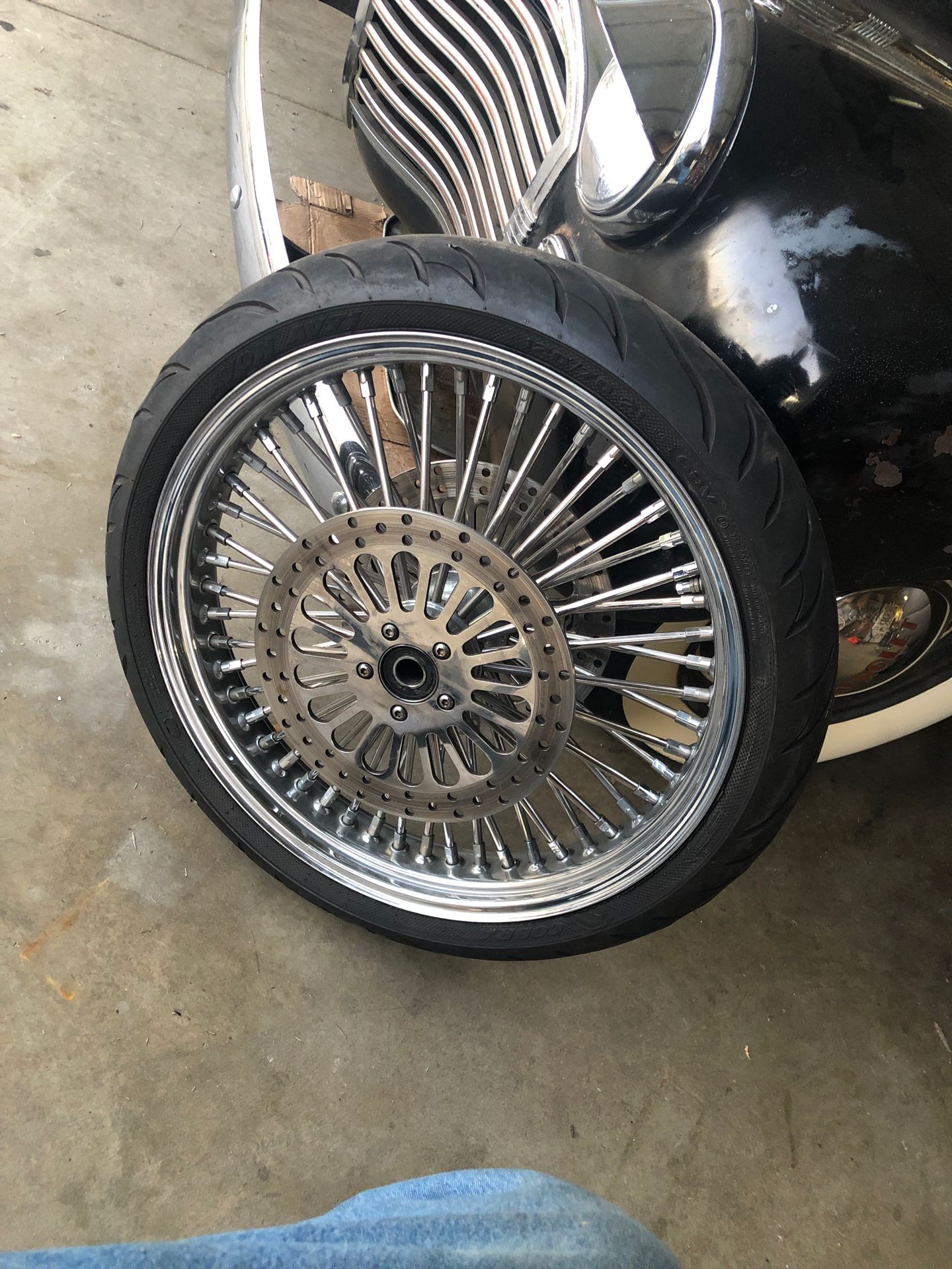 21 inch fat spoke wheel Harley Davidson