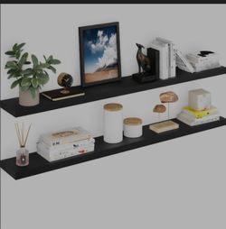 Ballucci Floating Shelves for Wall, 60" Wood Wall Shelf Set of 2, with Invisible Brackets for Bathroom, Living Room, Bedroom, Kitchen, Nursery, 60x9x3