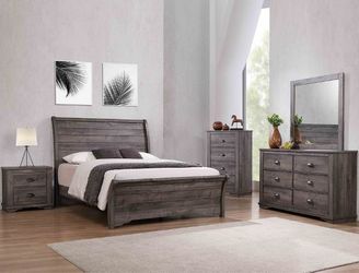Bedroom set 4 pc Queen size Grey finish, New Especial price