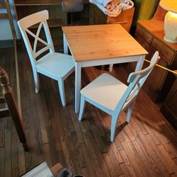 Wooden Table w/ 2 Chairs