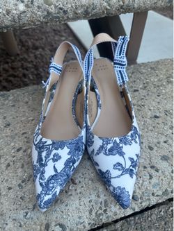 A New Day Milan floral print slingback heels