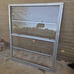 40" x 48" Vintage Aluminum Single-Hung Window – Great for Shed, Shop, or DIY Project