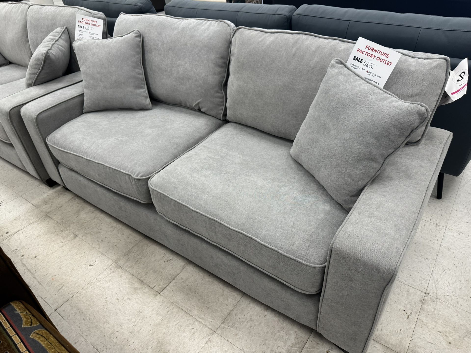 Modern Light Gray Small Space Sofa & Love
