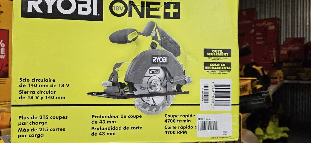 New 18V Ryobi 5-1/2" Circular Saw