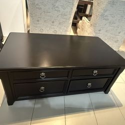 Black Lift-Top Coffee Table with Storage