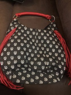 FRINGED SKULL PURSE BY TOO FAST - 14”