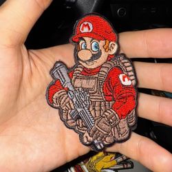 Tactical Mario Embroidered Hook/Loop Morale Patch