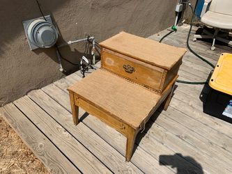 Vintage Wooden End Table with Drawers