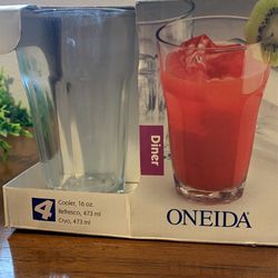 Oneida Rocks Glass Cups - 10 and 16 oz.