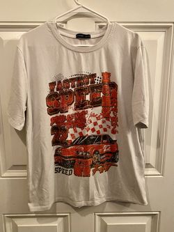 ROMWE Cream Car Tee