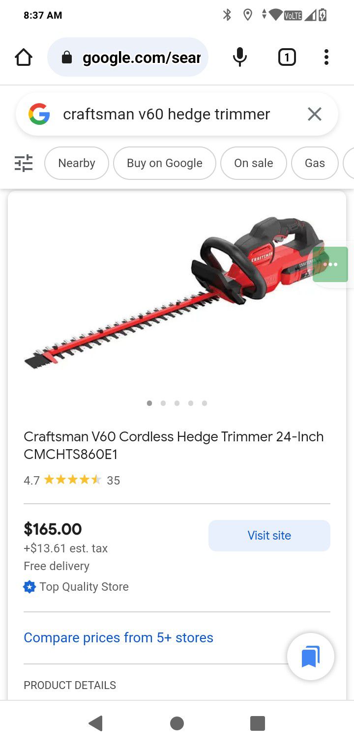 Got A Craftsman V60 Headge Trimmer Used Only Like Two Times. for Sale in  Linda, CA OfferUp