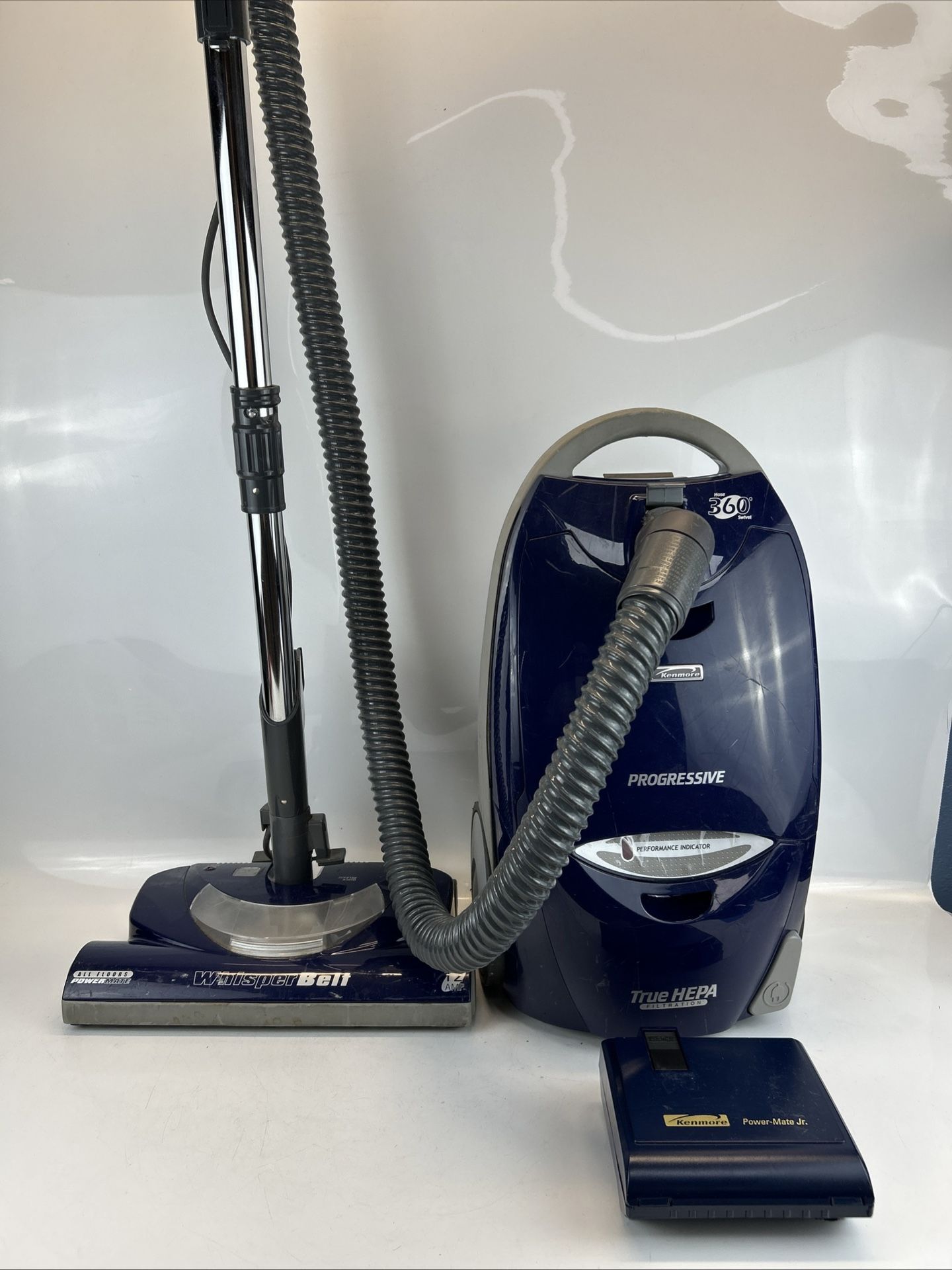 Kenmore 116 Progressive HEPA Vacuum Blue Canister Complete Whisper Belt Cleaner