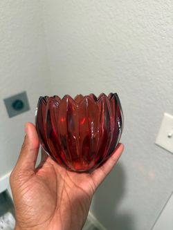 Godinger Red Glass Flower Bowl – $10