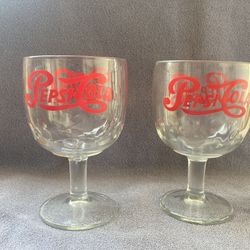 Pepsi-Cola Vintage 1970’s Glass Goblets