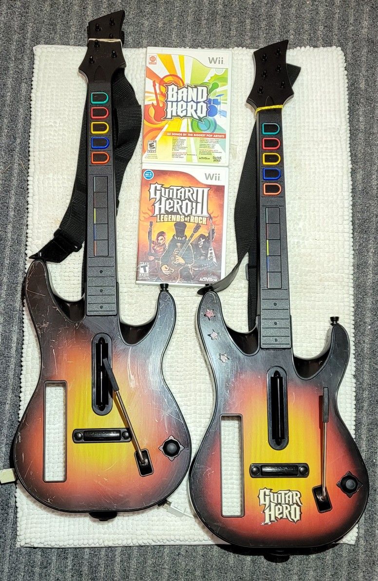 Orange And Yellow Wii Guitars