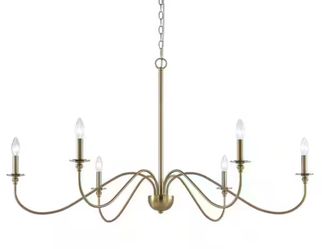 Kira Home Archer 60-Watt 6-Light Cool Brass Modern Chandelier (bulb is not included)