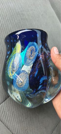 Art Glass Vase with Millefiori Design