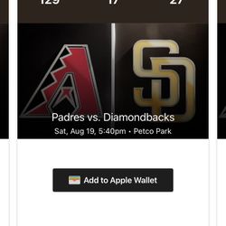 Padres Vs Diamondbacks SATURDAY 8/19