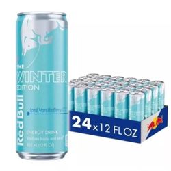 Red Bull Winter Edition Energy Iced Vanilla Berry 12 Fl Oz Cans Case 24 Cans