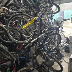massive amount of bicycles frames tires wheels etc 