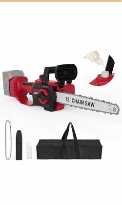 12 Inch Cordless Chainsaw for Milwaukee M18 18V Batteries (Battery NOT Included), Cordless Chain saw with 2 Pcs Replacement Chain, Battery Powered for
