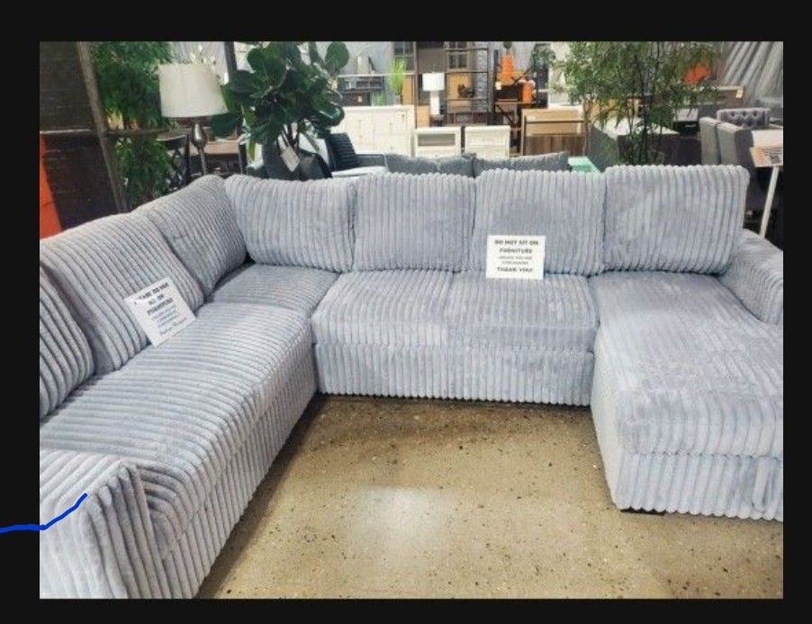Beautiful GRAY Soft material SLEEPER Sectional (New)