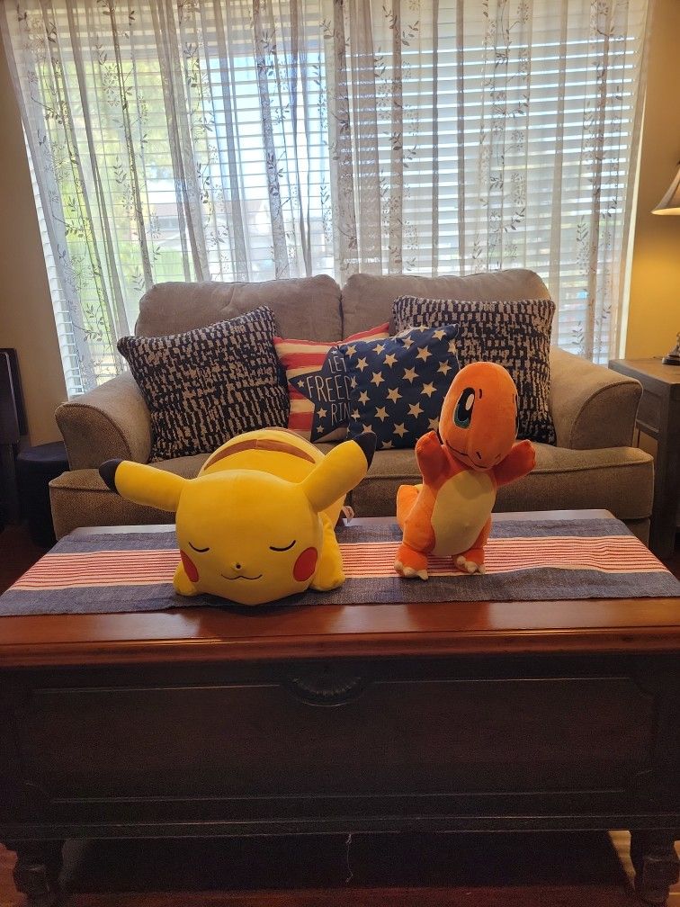Pikachu & Charmander Plushies