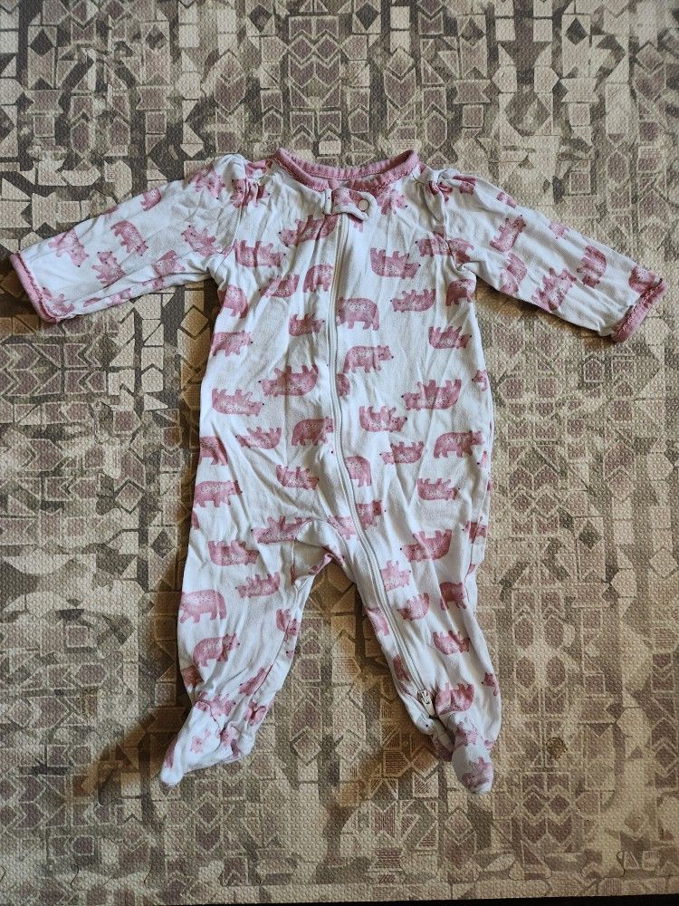 Carter's Just One You Girl's 6M Pink Bear Zip Up and Down Footie Pajamas